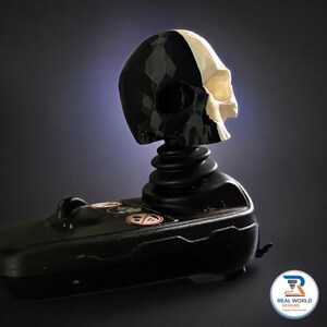 Two-Color Skull Power Chair Joystick Knob, 1/4 Inch Shaft