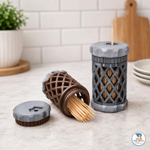 3D Printed Toothpick Holder | Decorative Toothpick Dispenser | 2.75 Inch Toothpick Storage | Practical Kitchen Table Accessory