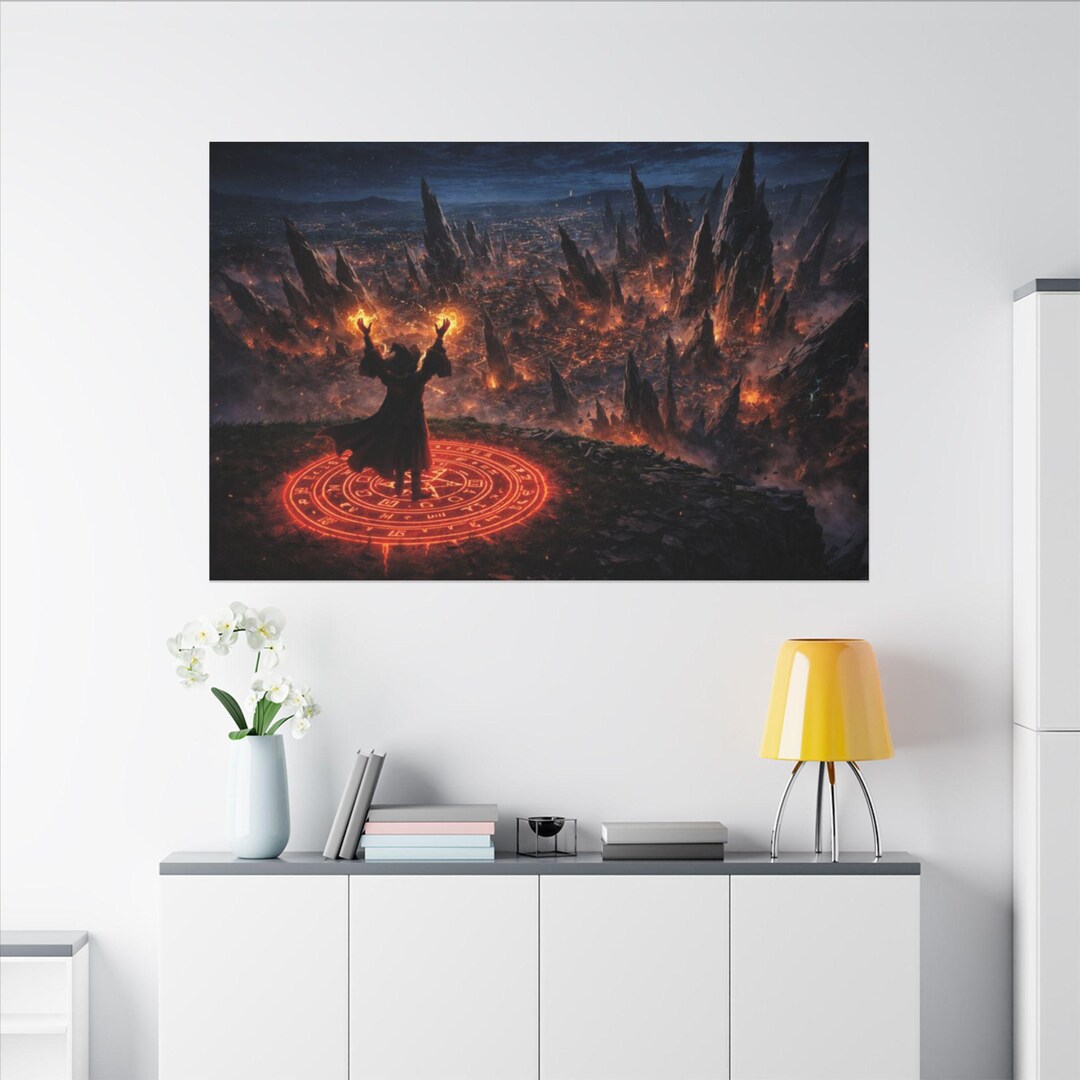 Apocalyptic Ruin Canvas Art, Earth Magic Spell Circle Print - Etsy