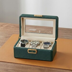 Caja organizadora de joyas y relojes de piel sintética – Estuche de almacenamiento con múltiples compartimentos para accesorios