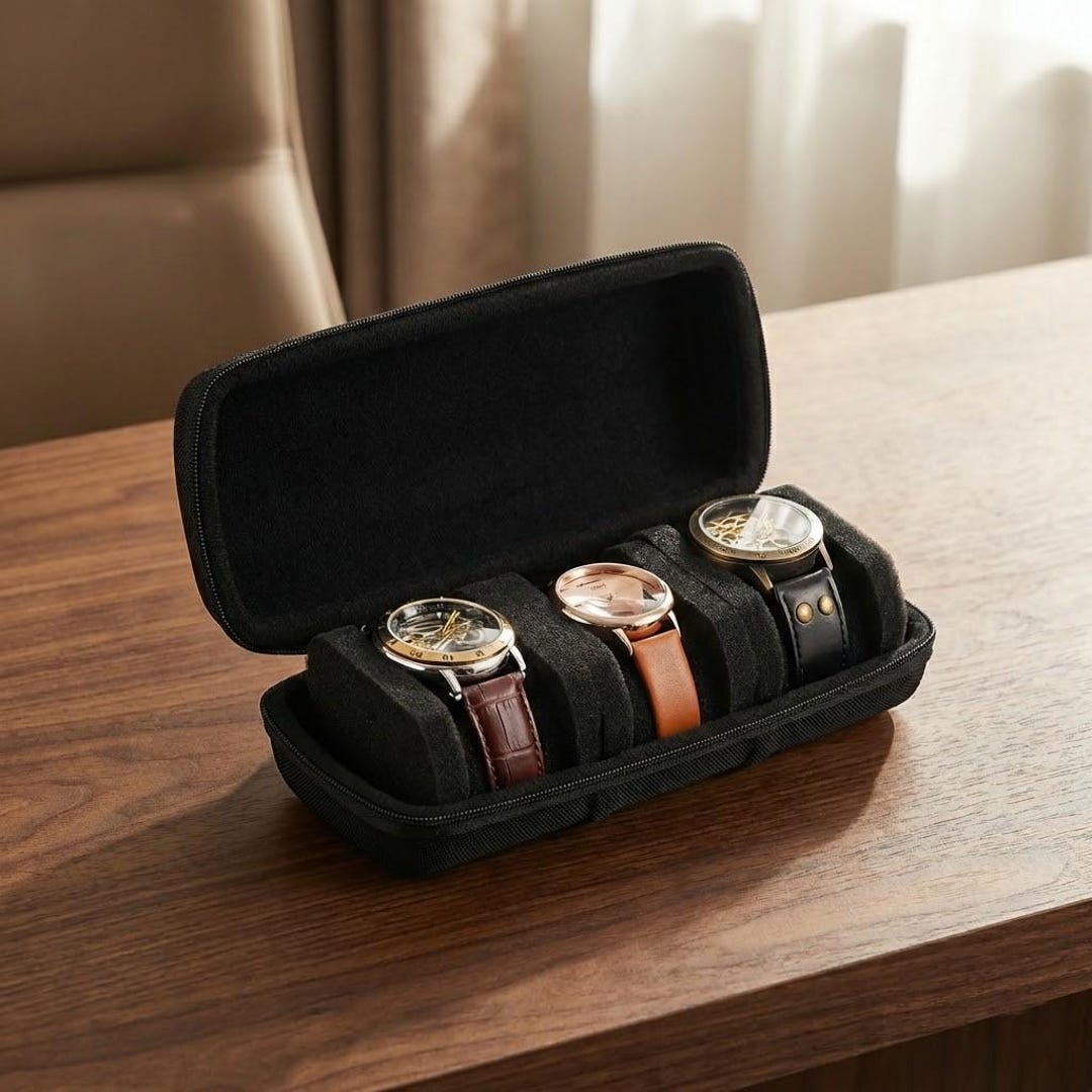 Portable Watch Organizer Case for Men and Women – Travel Storage for ...