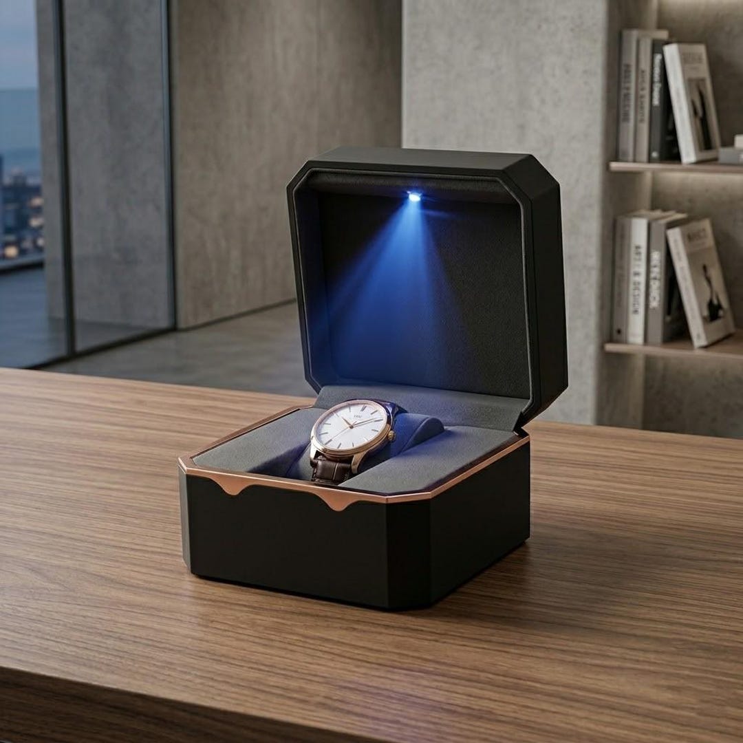 Single Watch Box With LED Light – Luxury Watch Display & Travel Case - Etsy