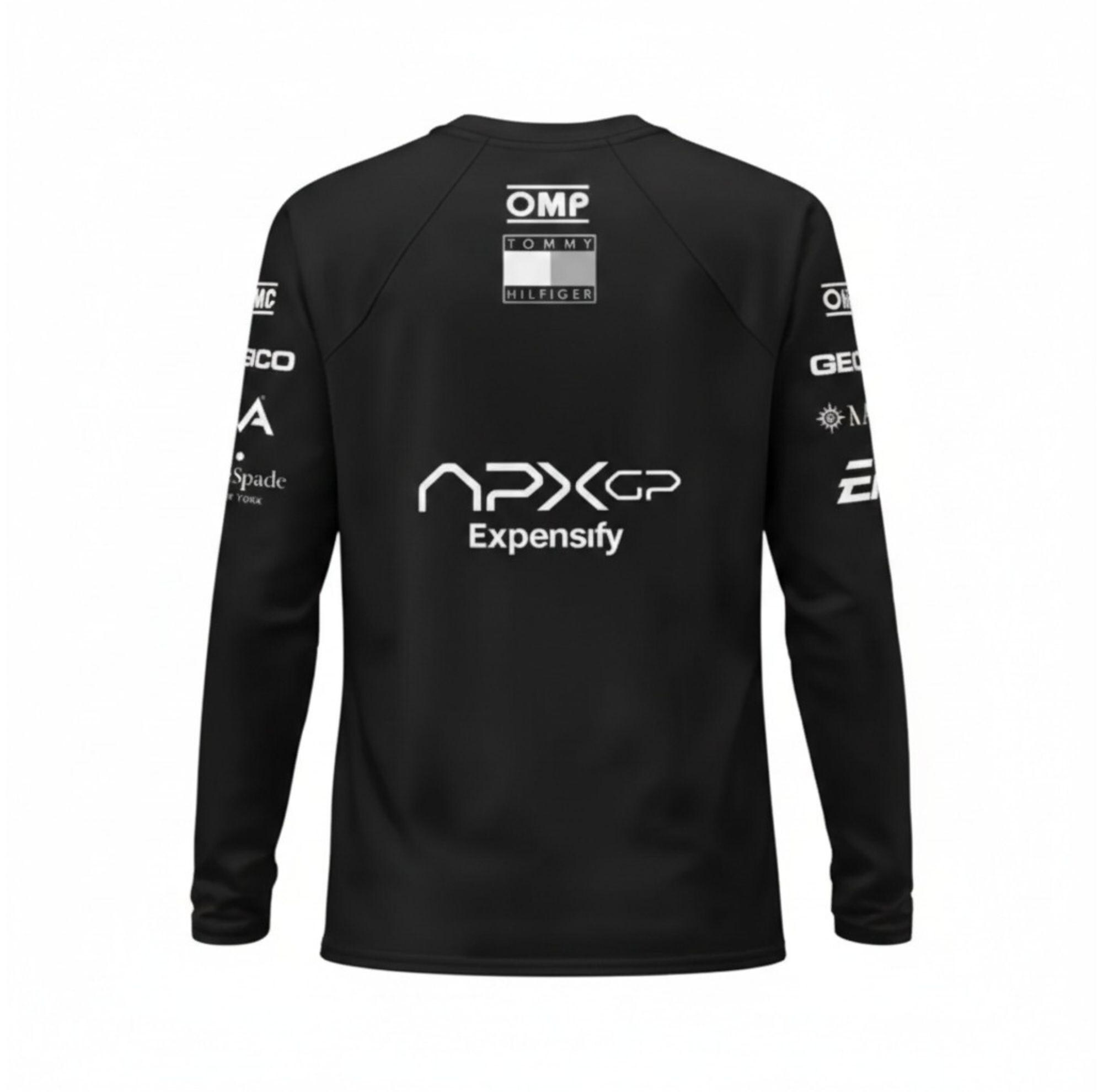 F1 Movie APXGP 2025 Schwarzes Motorsport-Shirt - Langarm-Racing-Stil ...