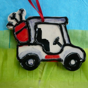 Golf Cart  - summer vacation beach -  handmade ceramic