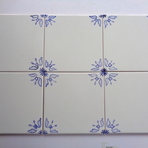 Blue and White Delft Corner Tiles - 6x6