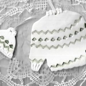 Sweater Christmas Ornaments - Scandinavian style Creamy Knitted Pullover Sweater
