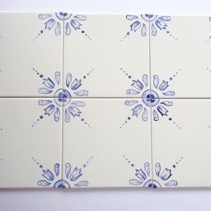 Blue and White Delft Style Handpainted Tiles - 6x6