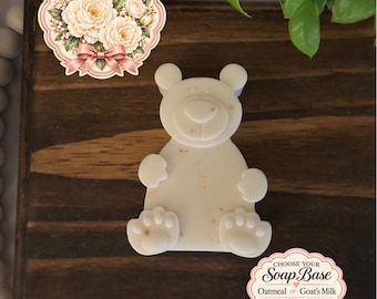 Kids Teddy Bear Soap | Unscented Oatmeal or Goat’s Milk Soap | Fragrance Free & Color Free Children's Soap