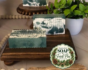 Forest Pine Soap Bar | Rustic Woodsy Soap Bar | Handcrafted Bath Soap | Pine Scented Soap, Gift for Him, Goat Milk Soap