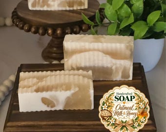 Oatmeal Milk & Honey Handcrafted Soap | Oatmeal Soap Bar | Honey Scented Soap | Handmade Bath Soap, Gifts for Her, Bath and Body Gifts