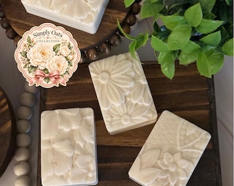 Goat’s Milk Floral Soap | Unscented Fragrance Free Soap | Botanical Soap Bar | Gift for Her