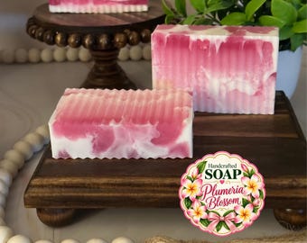 Plumeria Blossom Goat Milk Soap Bar | Handcrafted Floral Soap | Handmade Soap, Gifts for Her, Goat Milk Soap