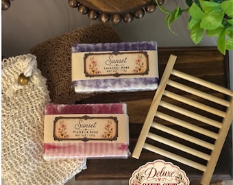 Deluxe Soap Gift Set, 2 Handcrafted Soaps & 3-Piece Soap Saver Set, Self Care Gift, Bath Gift, Spa Gift, Gift for Her, Goat Milk Soap