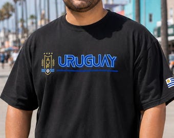 Uruguay Soccer Football Tee, Streetwear Fanwear, 100% Cotton Graphic Shirt