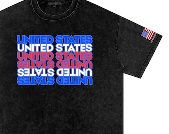 USA Snow Wash Graphic Tee, United States Soccer Shirt, Patriotic Streetwear