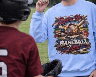 Batter up  Graphic Sweatshirt | Vintage Baseball Design