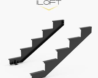 Escalier 5 marches «PORTY». Structure métallique permettant de monter un escalier extérieur de toute largeur pour une maison ou une terrasse