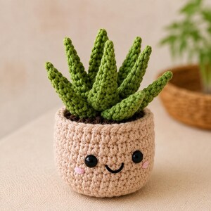 Patrón de mini suculentas a crochet, amigurumi de cactus en PDF, colección de plantas hechas a mano (descarga digital)
