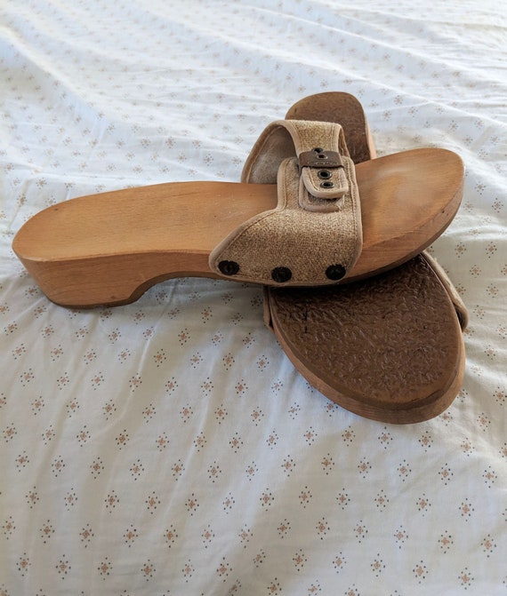 dr scholl's wooden sandals