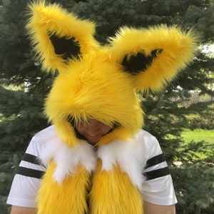 Jolteon Eeveelutions Scoodie Hood Pokemon Hat image 2