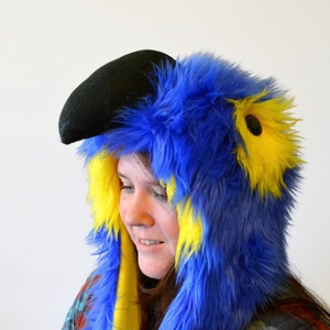 Hyacinth Macaw Scoodie Parrot Hood Parrot Costume image 1