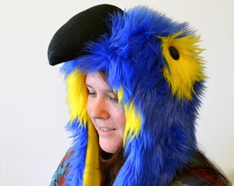 Hyacinth Macaw Scoodie | Parrot Hood | Parrot Costume