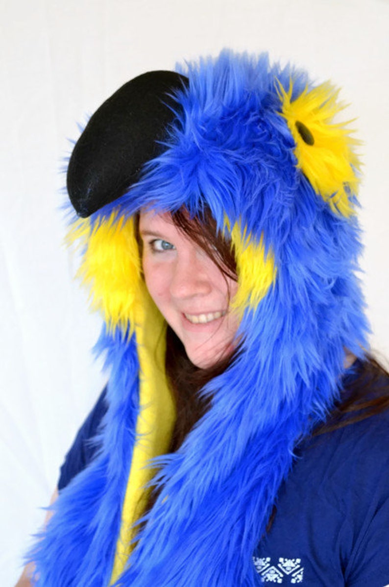 Hyacinth Macaw Scoodie Parrot Hood Parrot Costume image 2