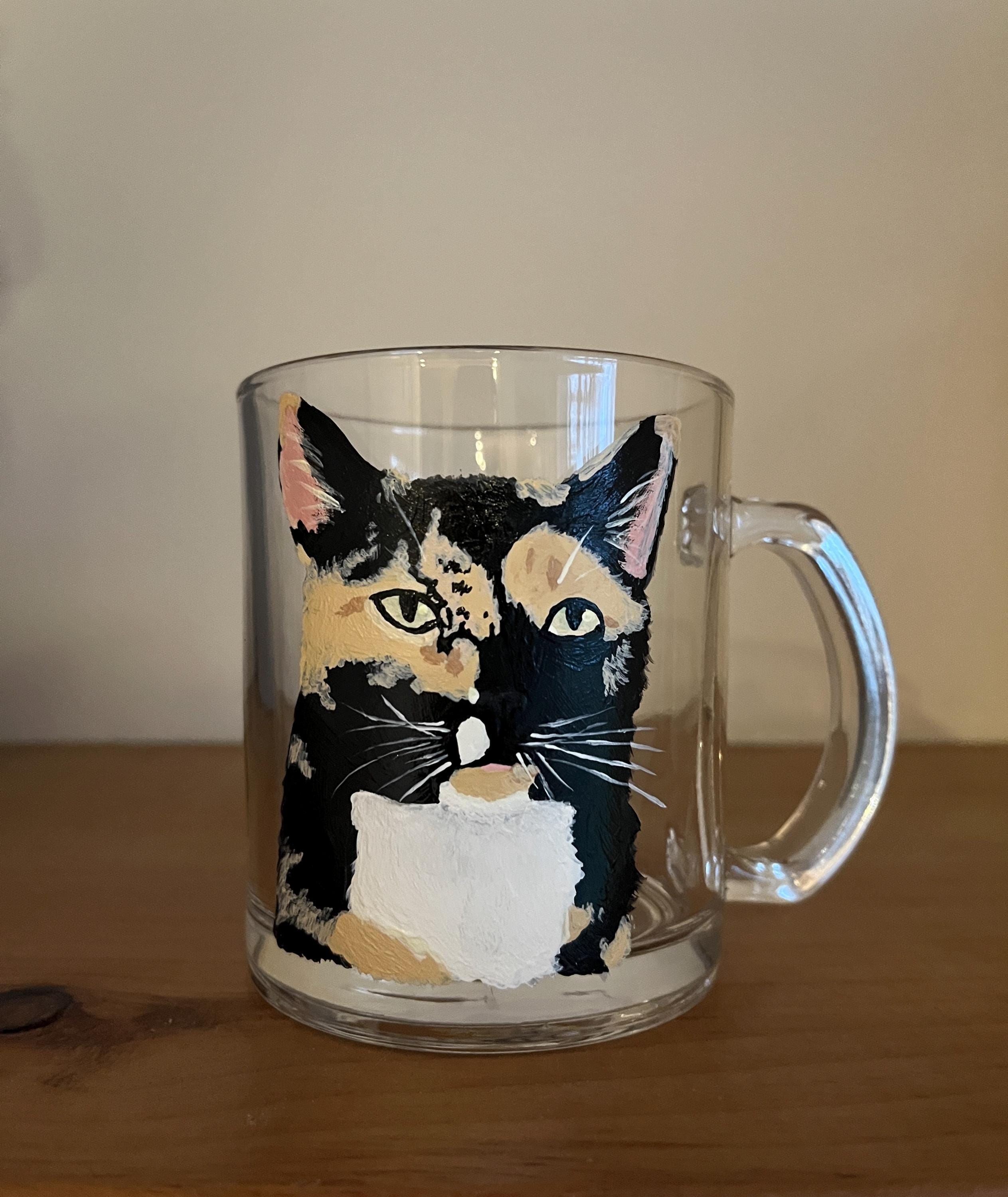 Custom Pet Portrait Mug | Hand Painted Glass Mug