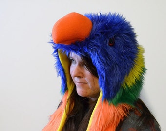 Rainbow Lorikeet Scoodie | Parrot Hood | Parrot Costume