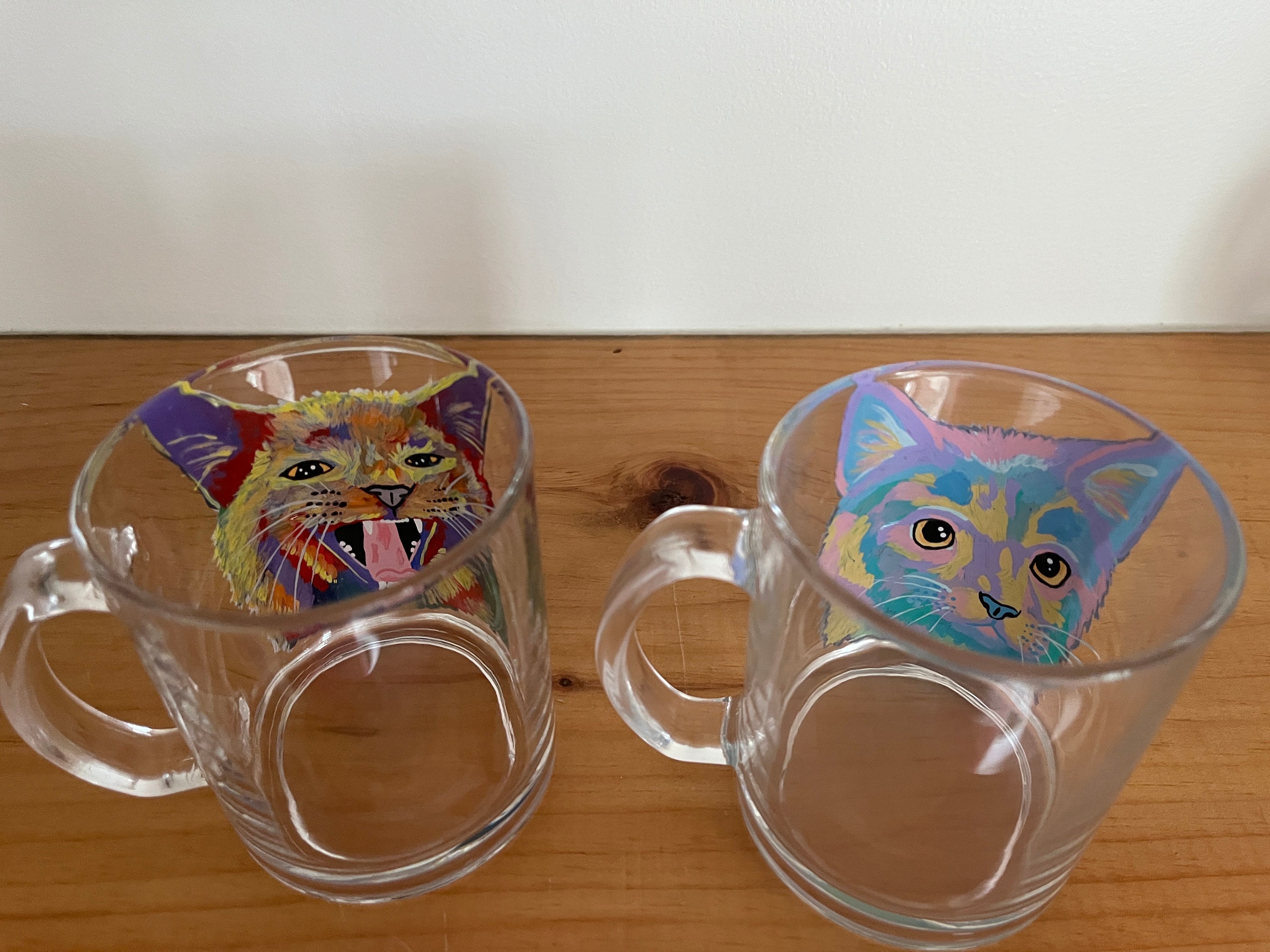Custom Pet Portrait Mug | Hand Painted Glass Mug