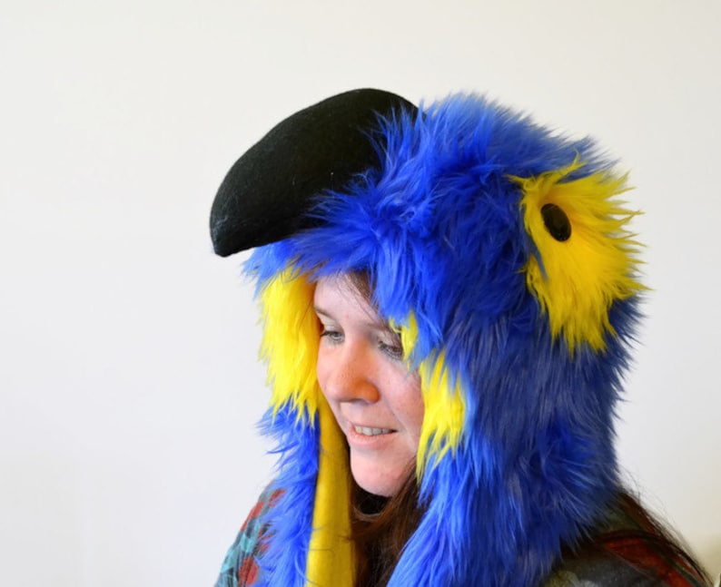 Hyacinth Macaw Scoodie Parrot Hood Parrot Costume image 1