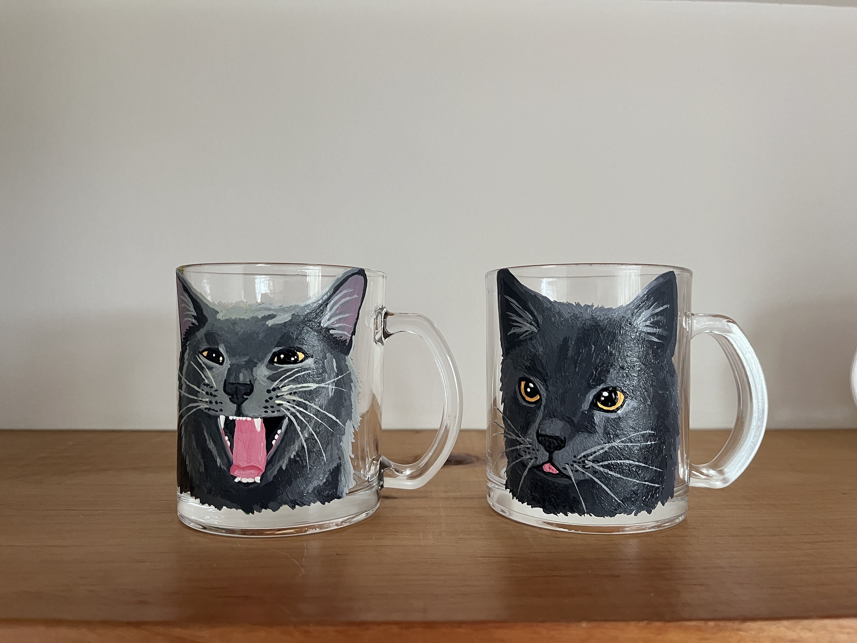 Custom Pet Portrait Mug | Hand Painted Glass Mug