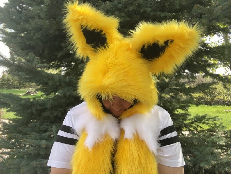 Jolteon Eeveelutions Scoodie Hood Pokemon Hat image 2