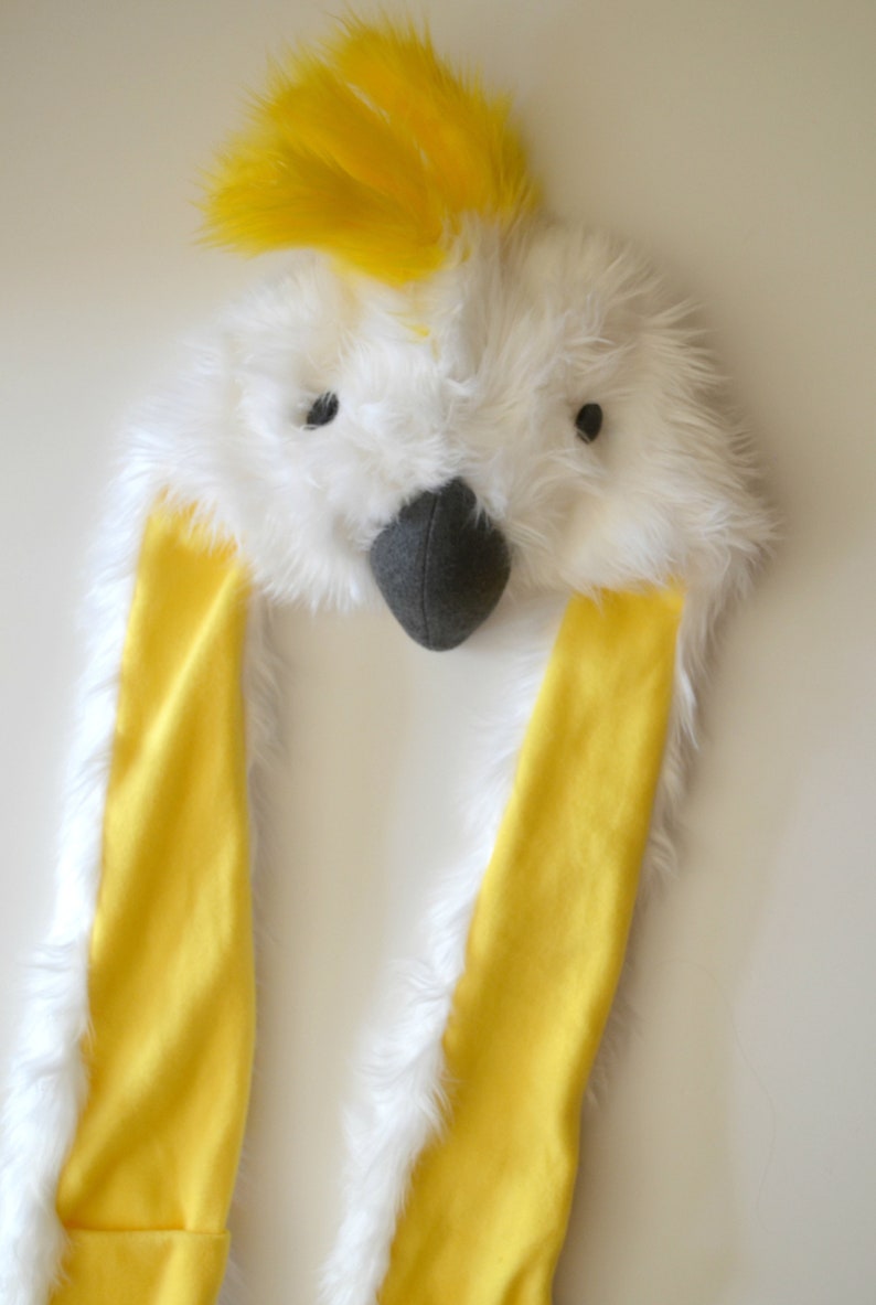 Sulphur Crested Cockatoo Scoodie Parrot Hood Parrot Costume image 6