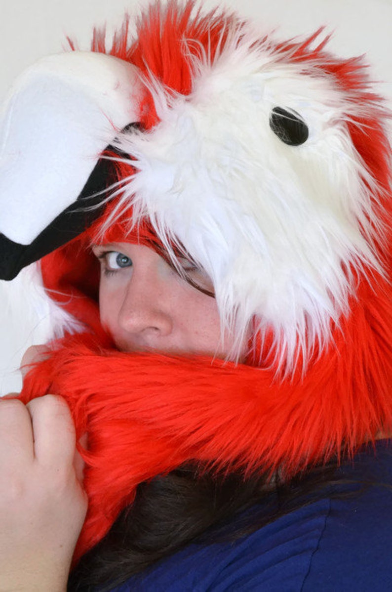 Scarlet Macaw Scoodie Parrot Hood Parrot Costume image 4