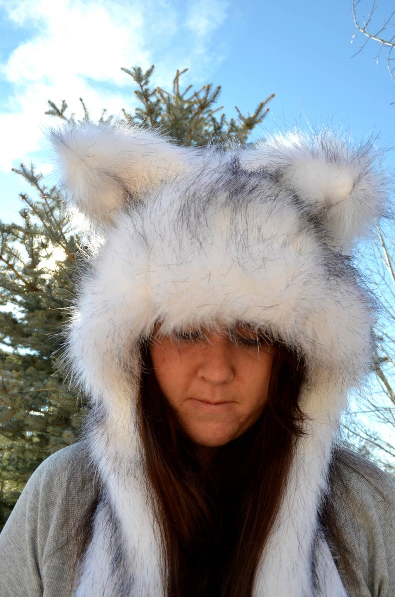 Wolf Scoodie Hood Wolf Hat image 3