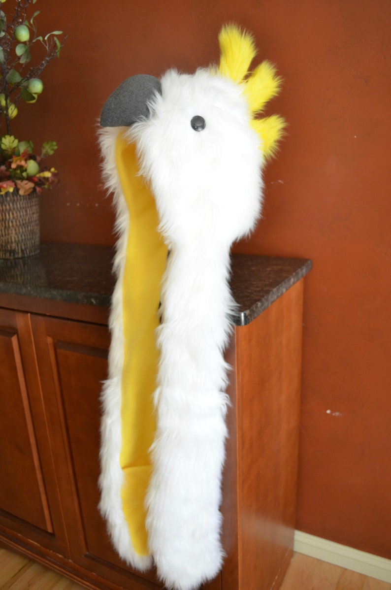 Sulphur Crested Cockatoo Scoodie Parrot Hood Parrot Costume image 9