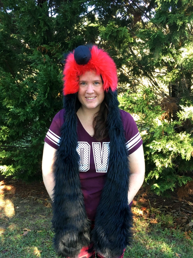 Black Palm Cockatoo Scoodie Parrot Hood Parrot Costume image 3