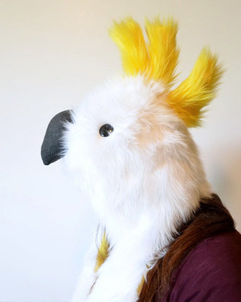 Sulphur Crested Cockatoo Scoodie Parrot Hood Parrot Costume image 1