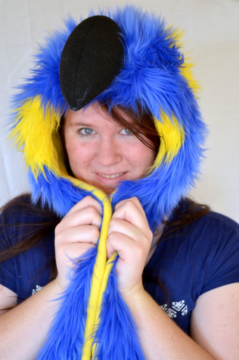 Hyacinth Macaw Scoodie Parrot Hood Parrot Costume image 5