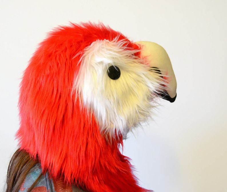 Scarlet Macaw Scoodie Parrot Hood Parrot Costume image 2
