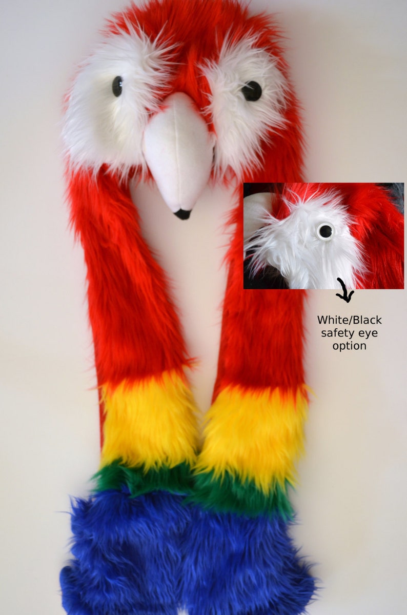 Scarlet Macaw Scoodie Parrot Hood Parrot Costume image 6