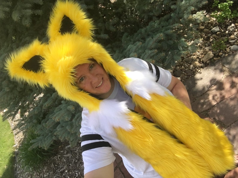 Jolteon Eeveelutions Scoodie Hood Pokemon Hat image 5