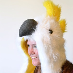 Sulphur Crested Cockatoo Scoodie Parrot Hood Parrot Costume image 3