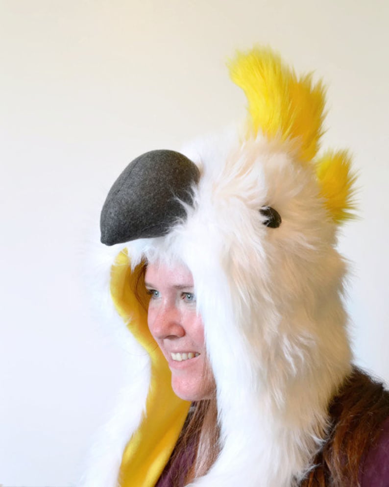 Sulphur Crested Cockatoo Scoodie Parrot Hood Parrot Costume image 3