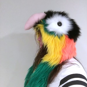 Black Capped Caique Scoodie | Parrot Hood | Parrot Costume