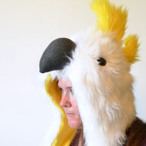 Sulphur Crested Cockatoo Scoodie Parrot Hood Parrot Costume image 2
