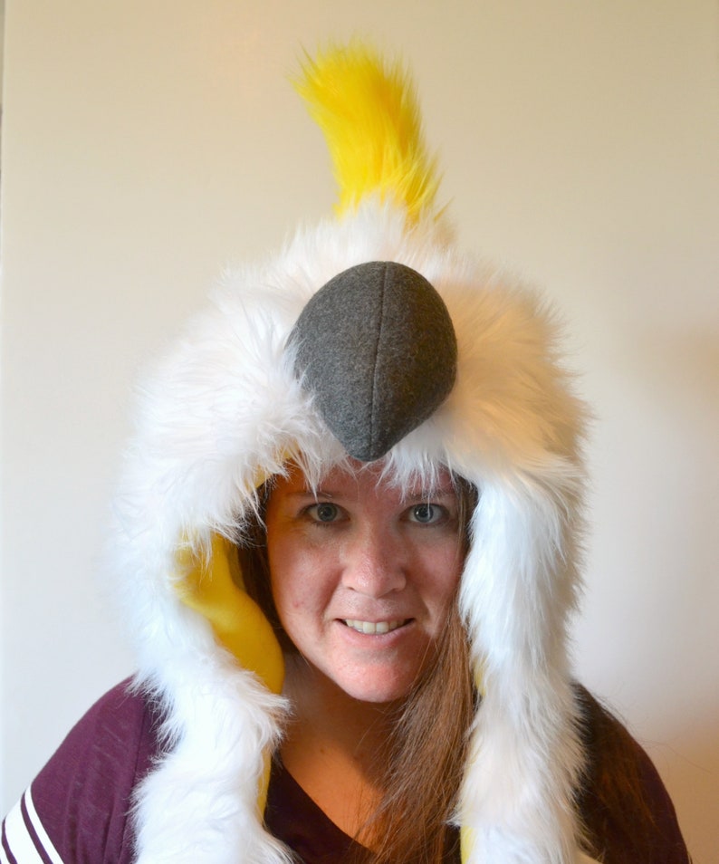 Sulphur Crested Cockatoo Scoodie Parrot Hood Parrot Costume image 4