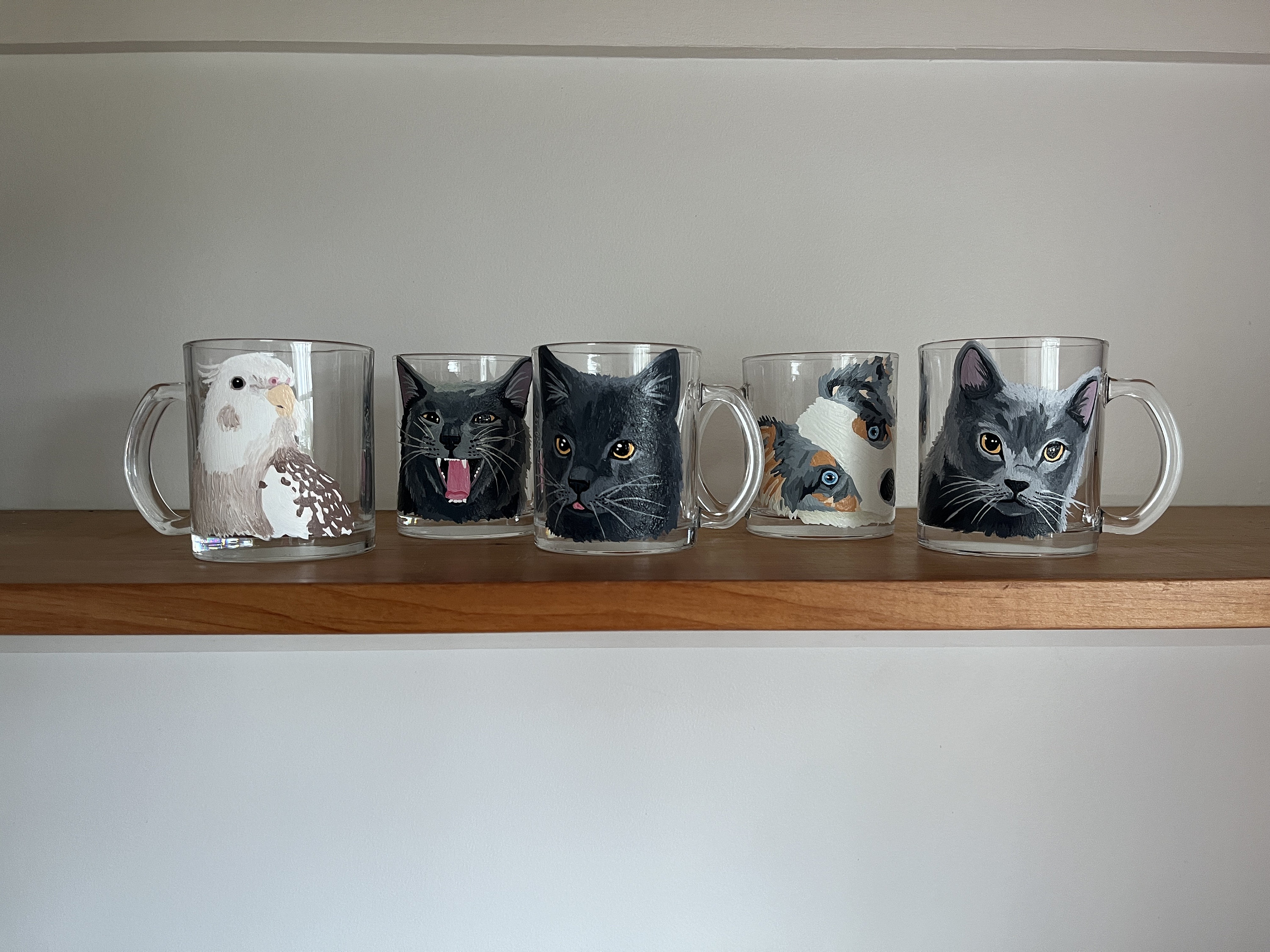 Custom Pet Portrait Mug | Hand Painted Glass Mug