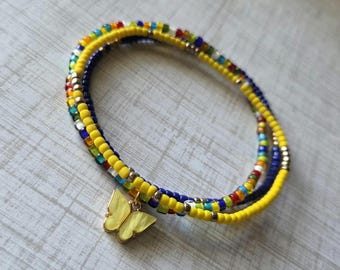 Butterfly Charm Trio Anklet